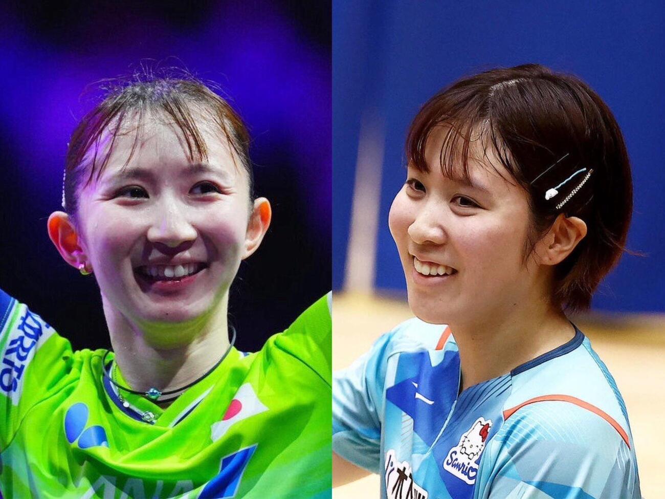 早田ひな（左）と平野美宇