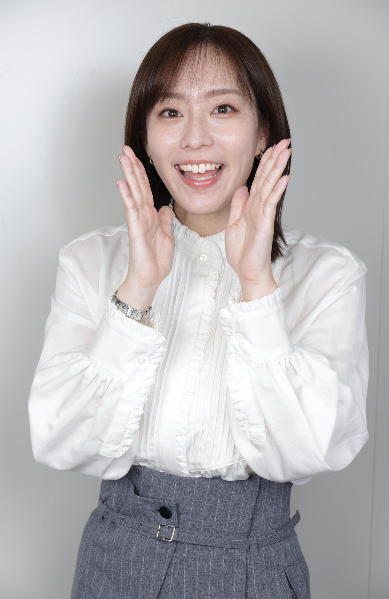 アジア大会TBSスペシャルアスリートアンバサダーの石川佳純さん（撮影・中島郁夫）