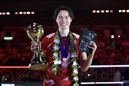 日本対イラン 大会MVPに輝いた高橋藍(撮影・前田充)