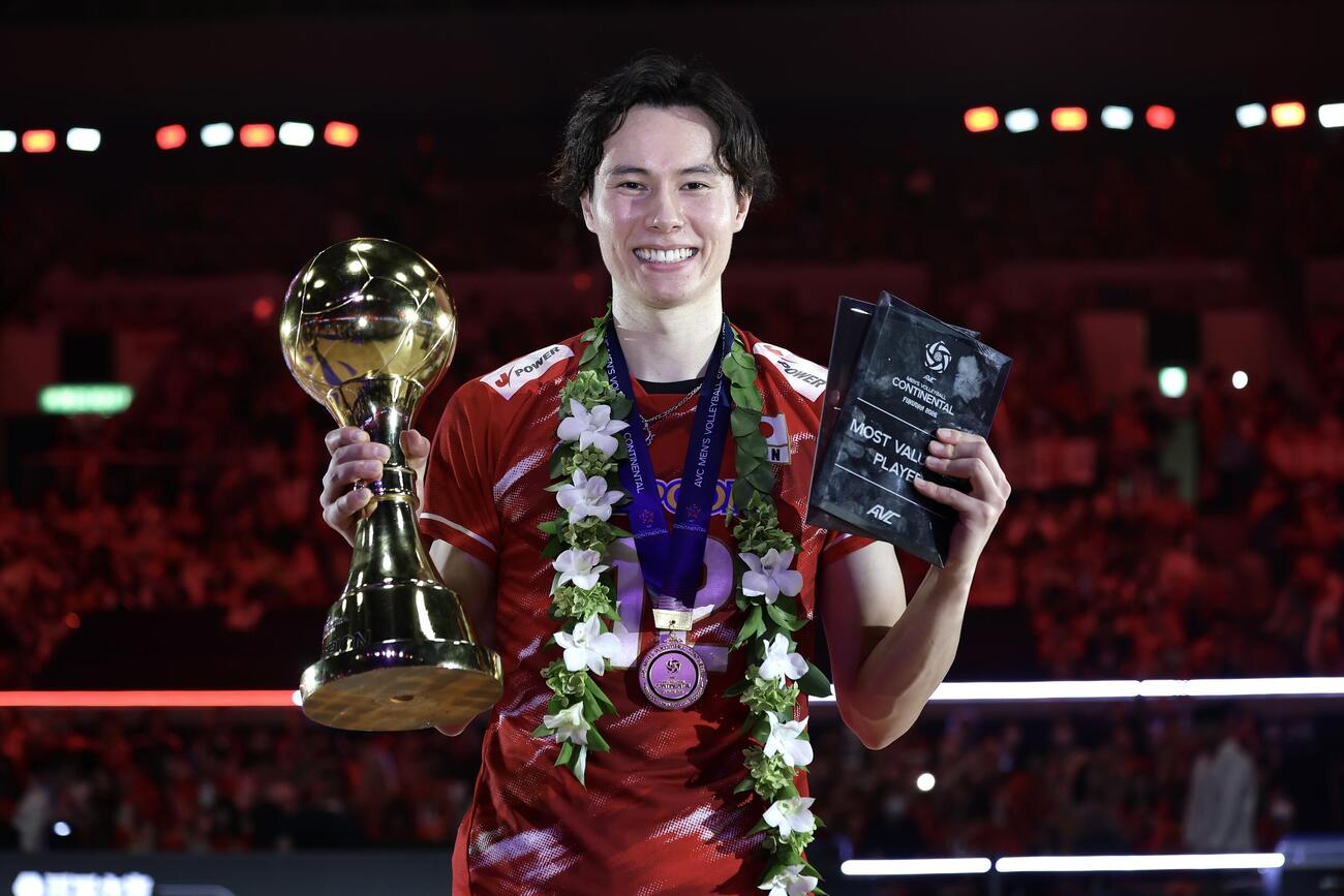 日本対イラン　大会MVPに輝いた高橋藍（撮影・前田充）