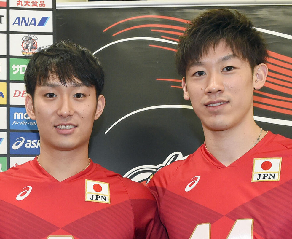 2018年8月の柳田将洋（左）と石川祐希