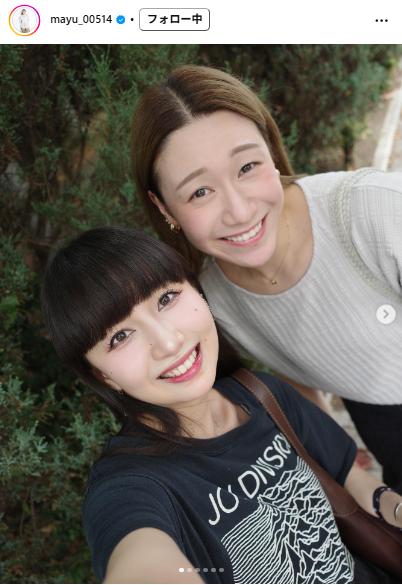 石川真佑とCocomi（石川真佑のインスタグラムから）