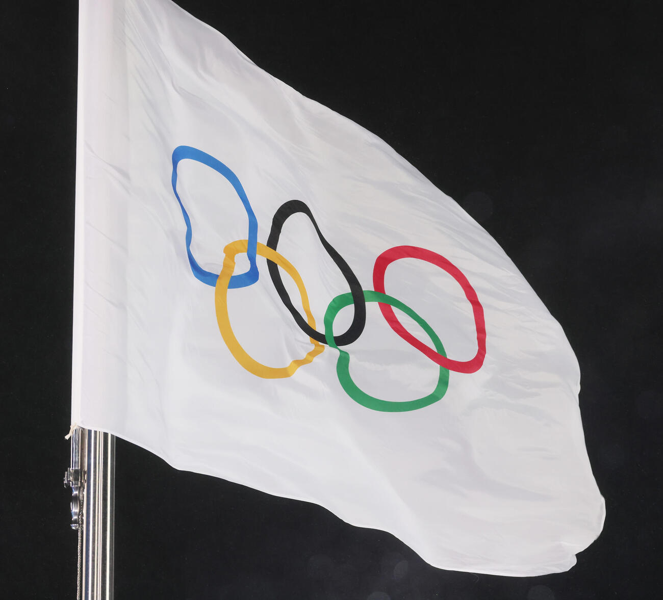 五輪旗（2022年2月撮影）