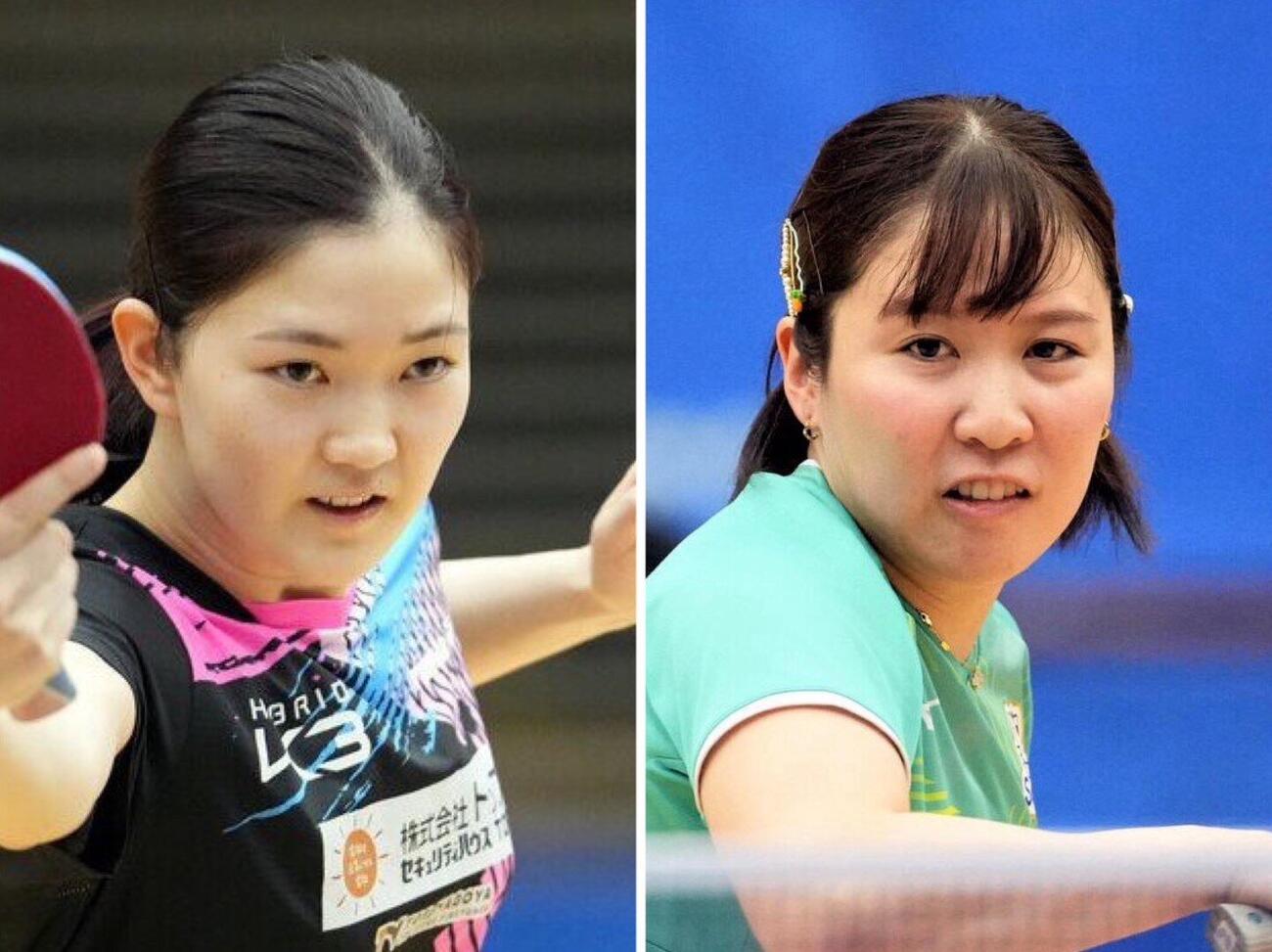 木原美悠（左）と平野美宇