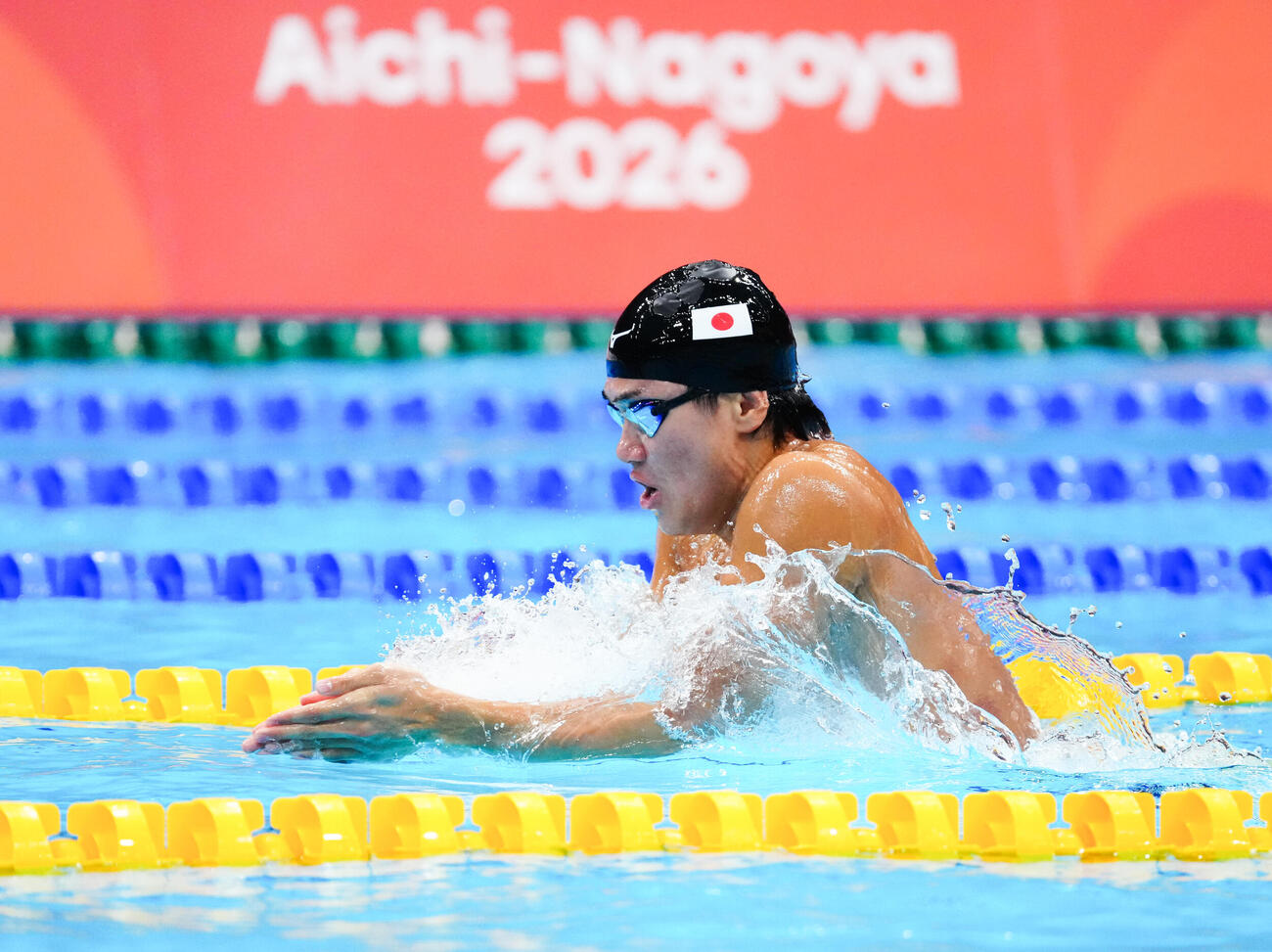 男子200メートル個人メドレー予選　力泳する松下知之（撮影・鈴木みどり）