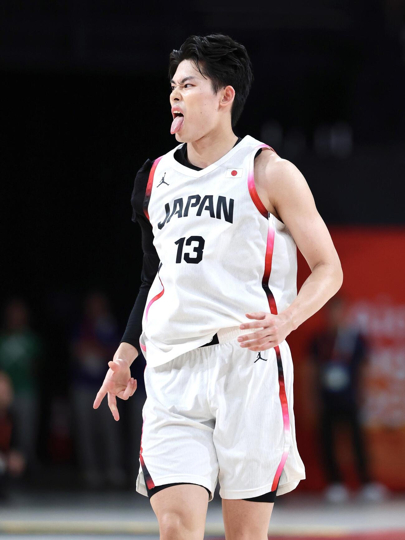 日本対韓国　第2クォーター、3点シュートを決めた金近廉（撮影・宮地輝）