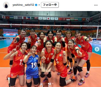 代表メンバーとのショット投稿（佐藤淑乃のインスタグラムから）
