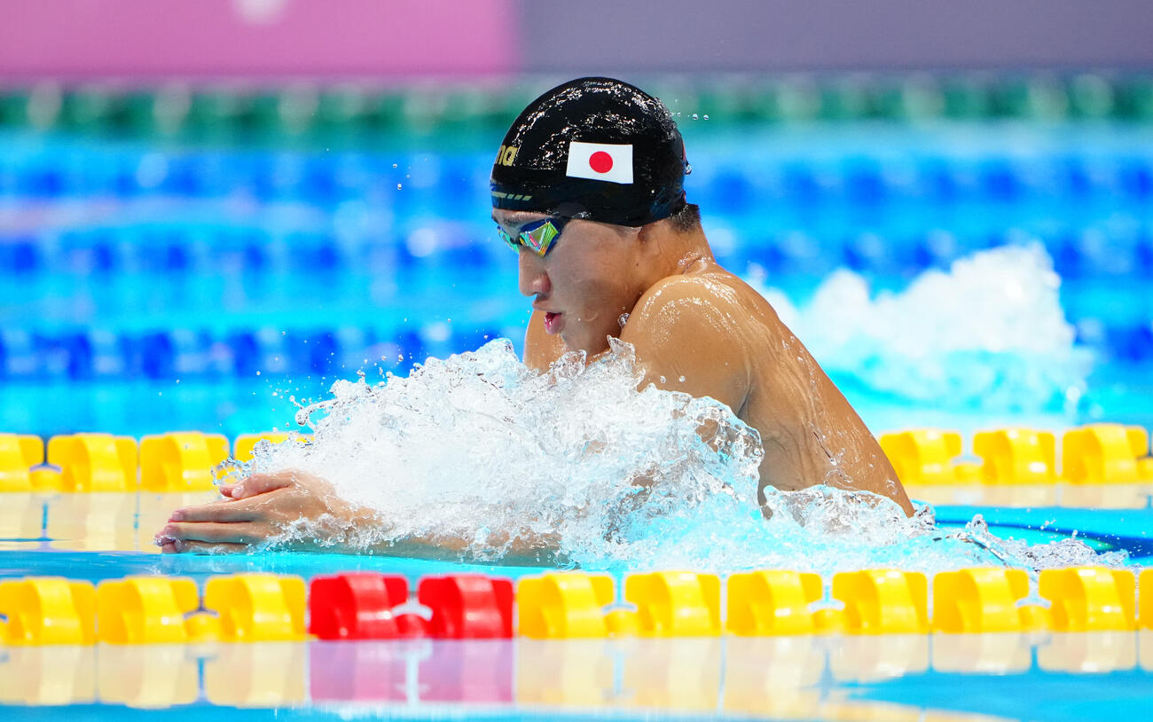 男子200メートル平泳ぎ決勝　力泳する大橋信　（撮影・鈴木みどり）
