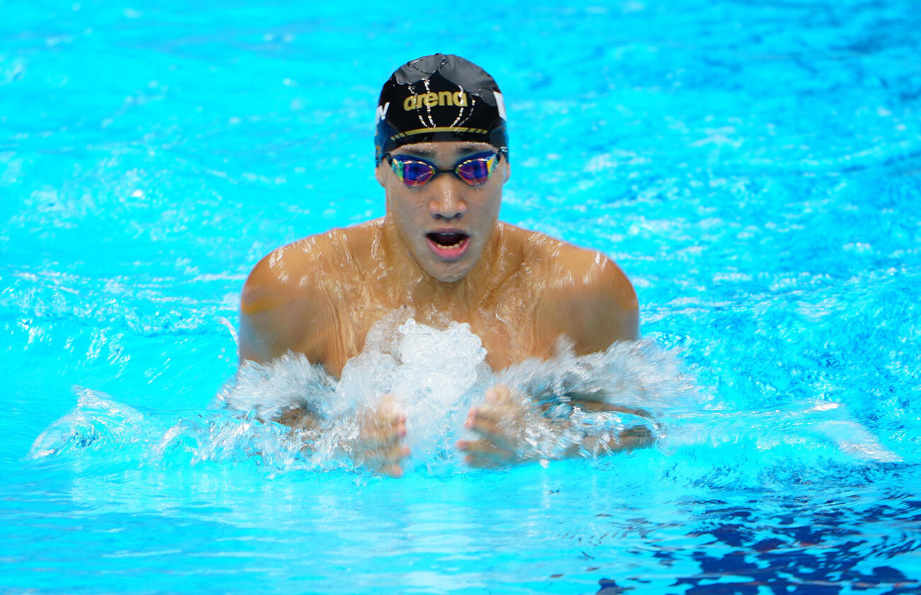 2026年9月24日、男子200メートル平泳ぎ予選　力泳する大橋信