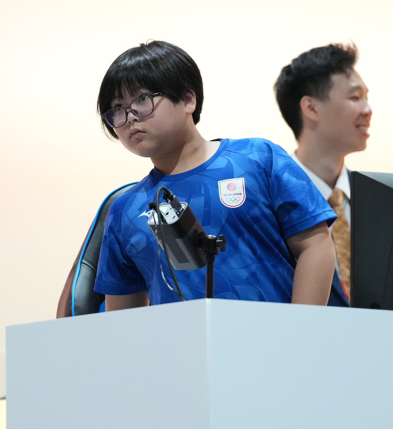 eスポーツ「ぷよぷよ」決勝　優勝し金メダルを獲得した栗原悠輝（撮影・森本幸一）