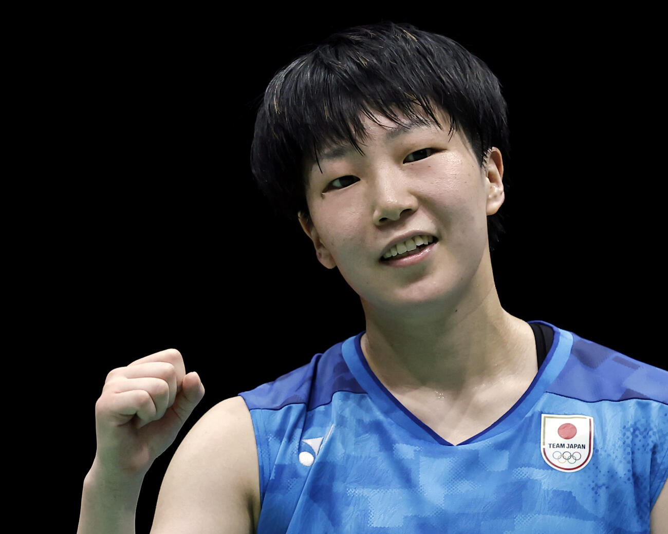女子シングルス準決勝で勝利した山口茜＝一宮市総合体育館（共同）