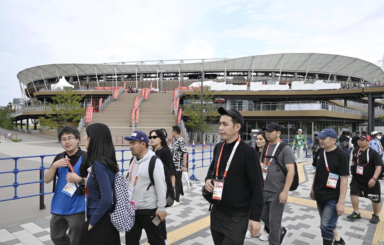 アジア大会の閉会式が行われるパロマ瑞穂スタジアム＝4日、名古屋市