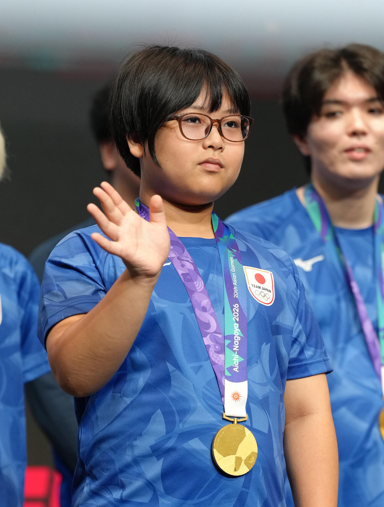 アジア大会eスポーツ日本代表報告会に登壇した「ぷよぷよ」金メダリストの栗原悠輝（撮影・足立雅史）