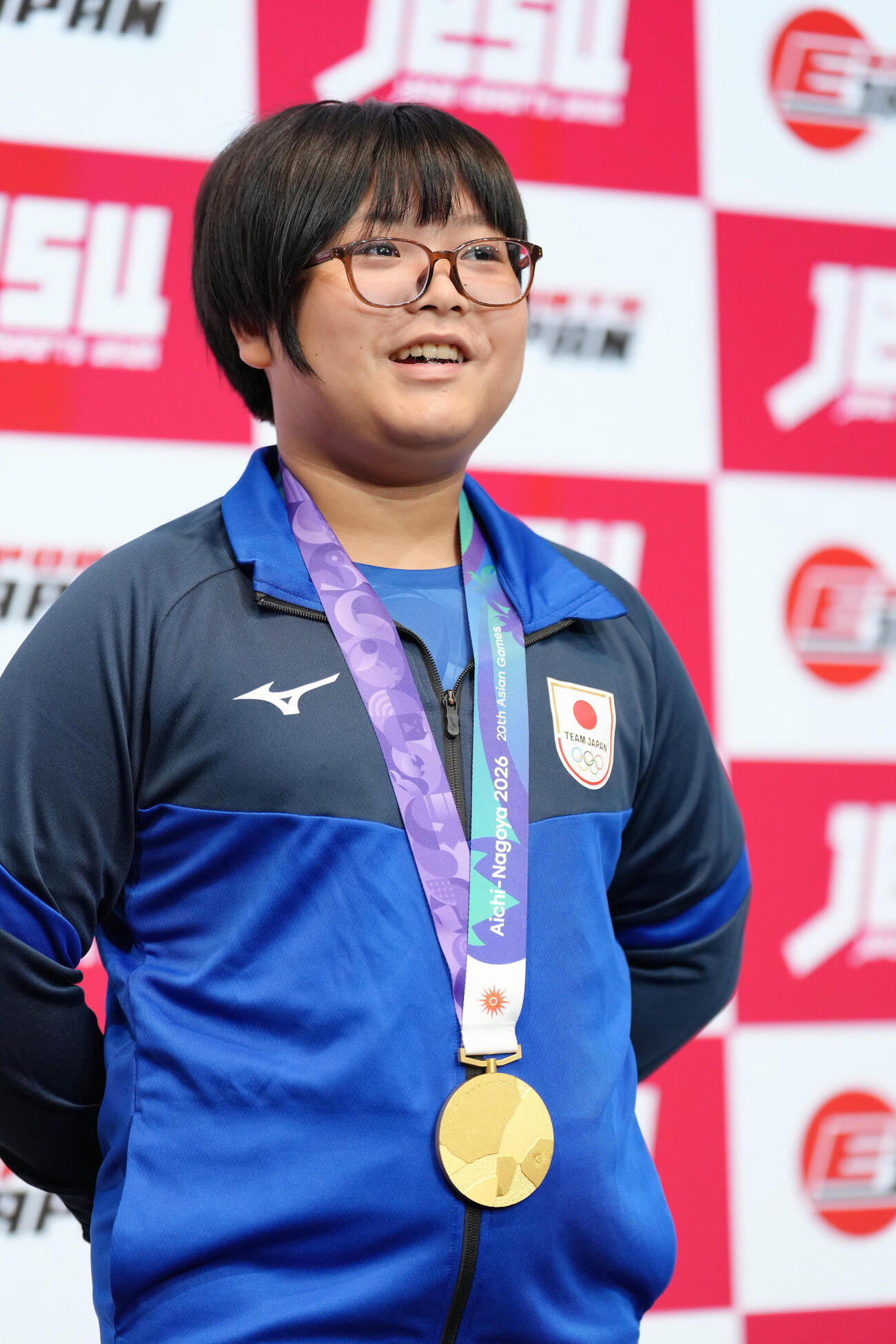 アジア大会金メダルの喜びを語るeスポーツ「ぷよぷよ」の栗原悠輝（撮影・足立雅史）