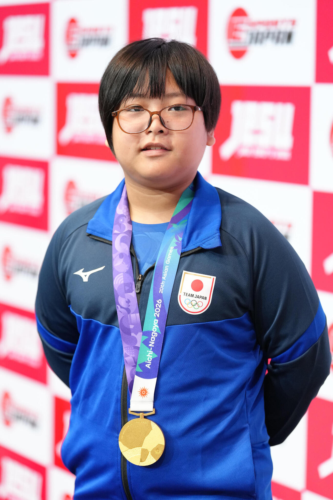 アジア大会金メダルの喜びを語るeスポーツ「ぷよぷよ」の栗原悠輝（撮影・足立雅史）