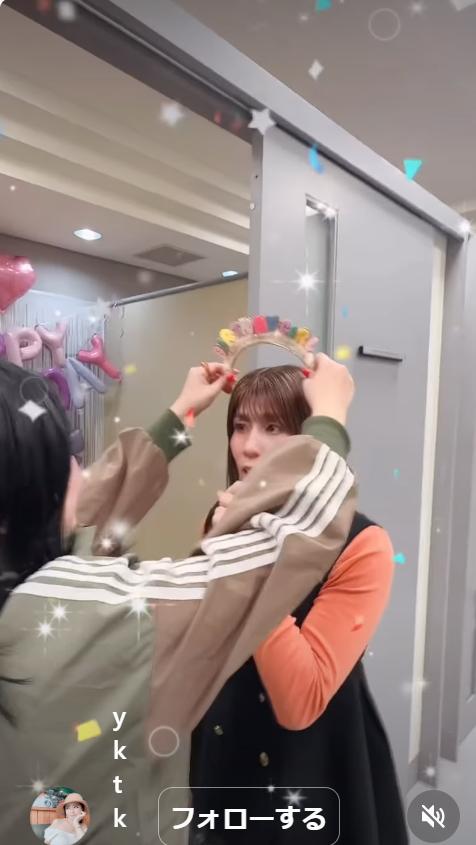 サプライズで誕生日を祝福される吉田沙保里（インスタグラムから）