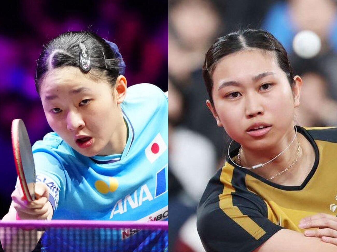 張本美和（左）と佐藤瞳