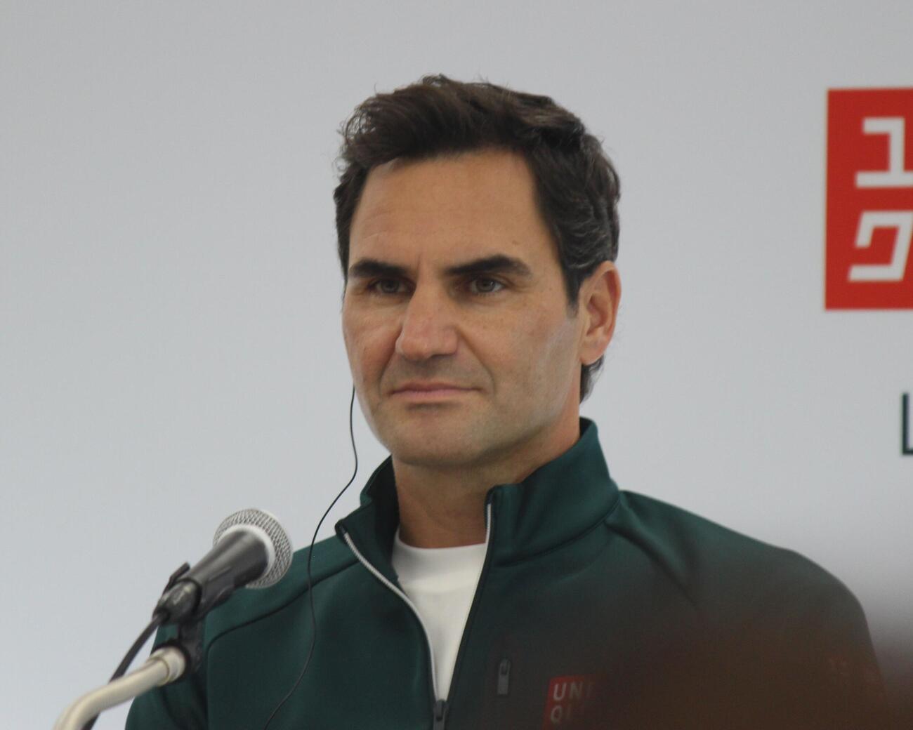 会見に出席したロジャー・フェデラー