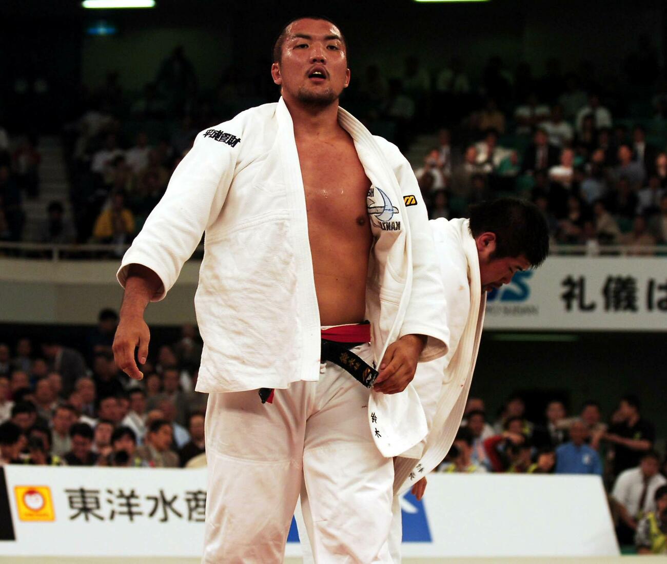 全日本柔道選手権　連覇を飾った鈴木桂治（2004年4月撮影）