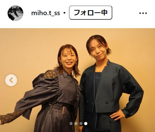 高木美帆さん（右）、菜那さんのドレッシーな2ショット（高木美帆さんのインスタグラムから）