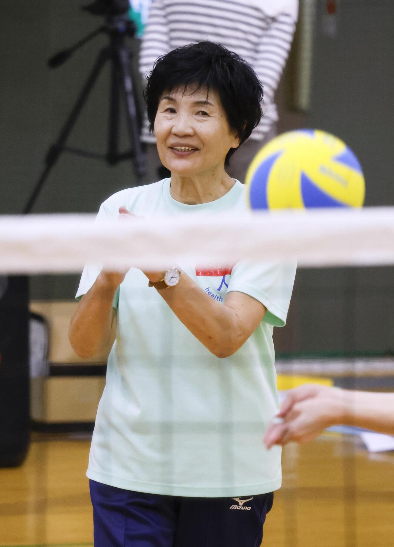 「アジアスポーツフェスタ2026」に参加した、モントリオール五輪バレーボール女子の金メダリスト、池田（旧姓矢野）広美さん＝横浜市(共同)