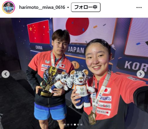 張本美和のインスタグラムから