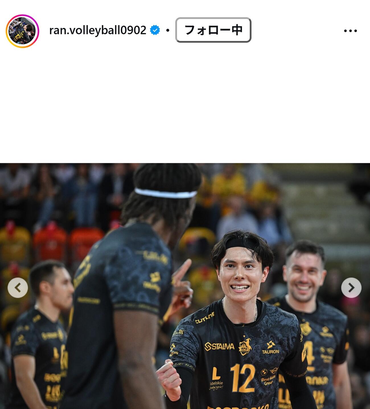 高橋藍のインスタグラムから