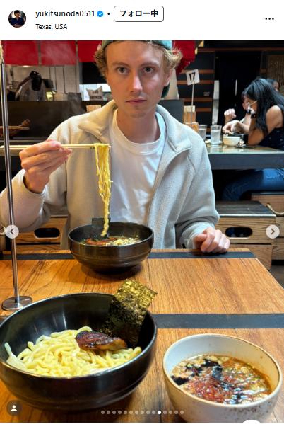 角田裕毅のインスタグラムから