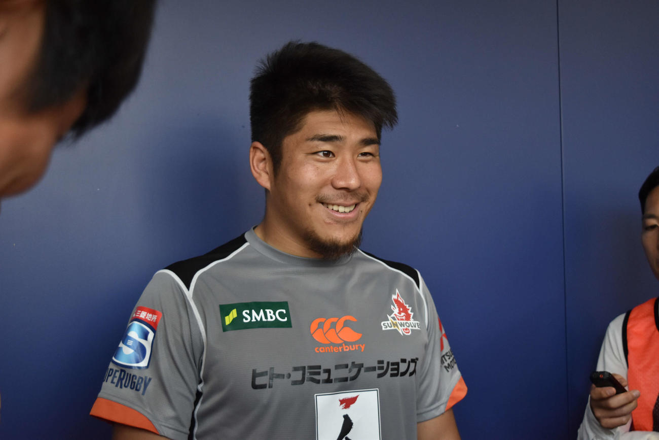ウェスタンフォース戦に向けて意気込みを語る、ラグビー日本代表候補の松田