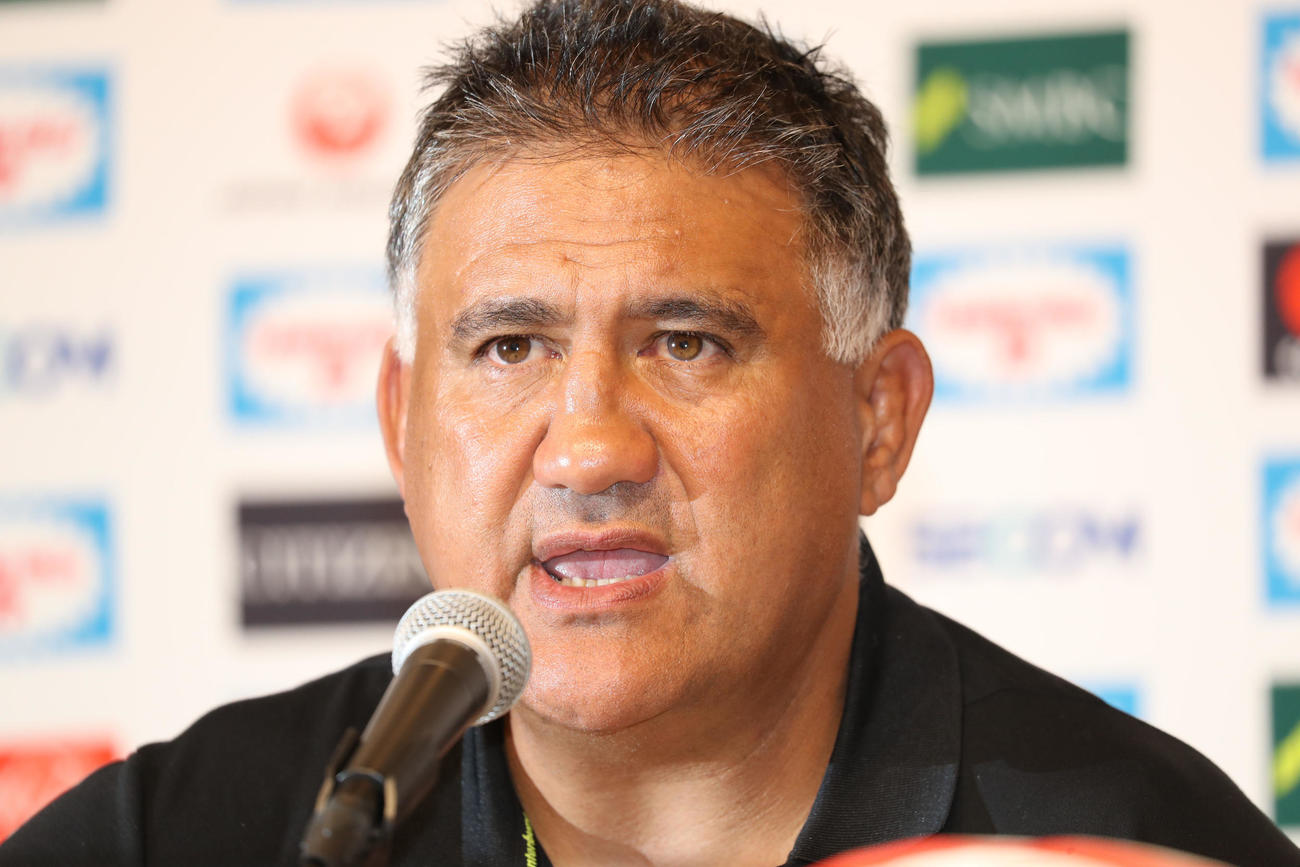 W杯最終登録メンバーを発表するジョセフ・ヘッドコーチ（撮影・狩俣裕三）