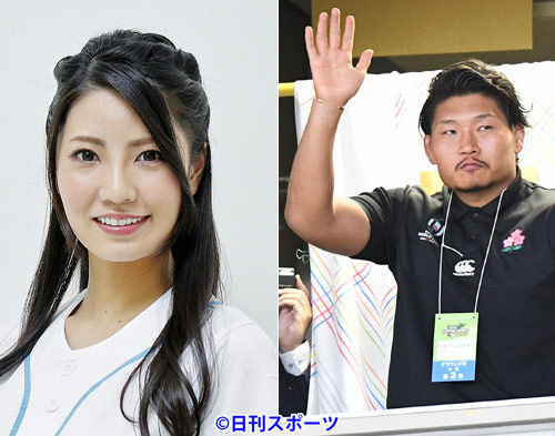 熱愛が明らかになった（左から）倉持明日香とラグビー日本代表の稲垣