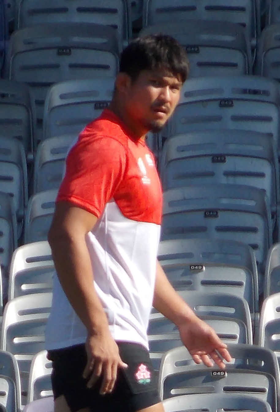 2023年9月9日、試合会場で1人、ウォーキングを確認する日本代表の姫野和樹
