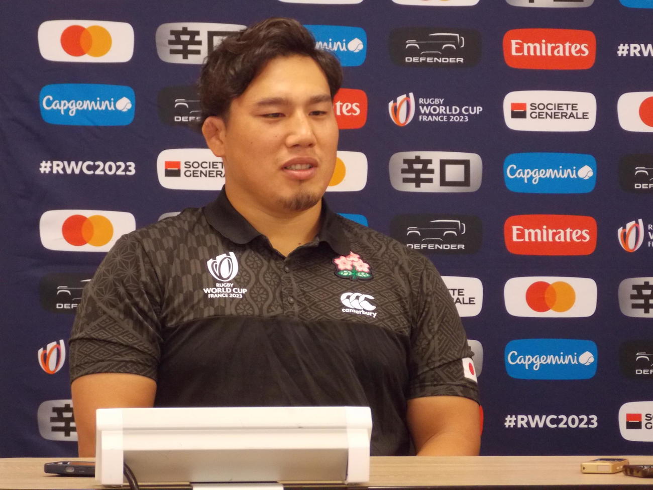 20日、W杯での試合出場機会はないが、チームに貢献している日本代表フッカーの堀越康介