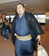 モンゴルから再来日した横綱朝青龍（共同）