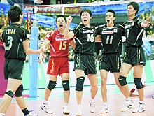 エジプトをフルセットの末に下し喜ぶ日本（共同）