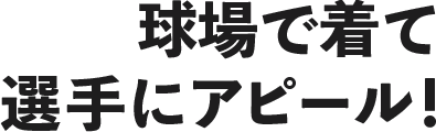 球場で着て選手にアピール！